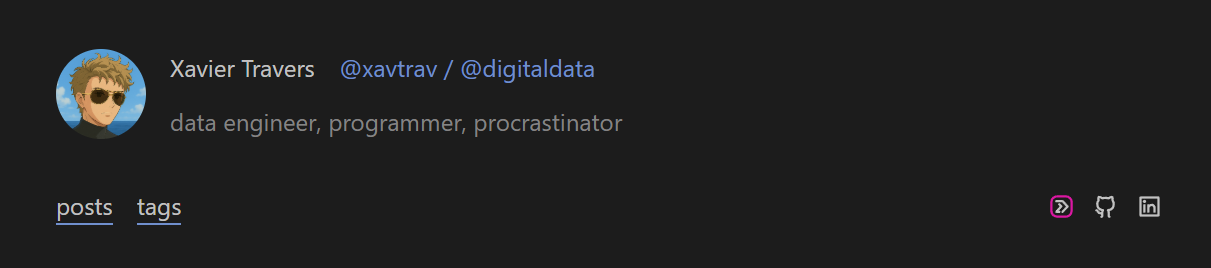 image of header banner with profile photo